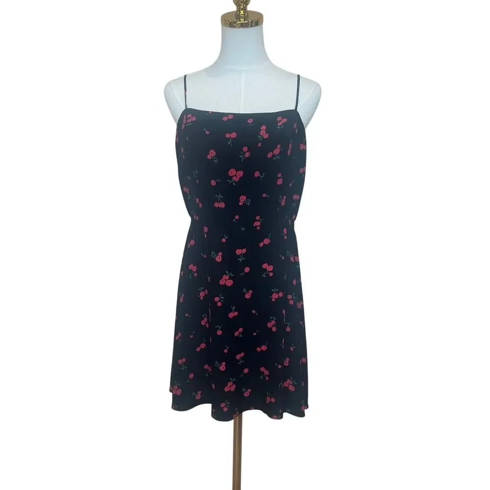 HVN Black Cherry Silk Mini Slip Dress SIZE 12 Grunge Rockabilly Designer $400 - Picture 9 of 12